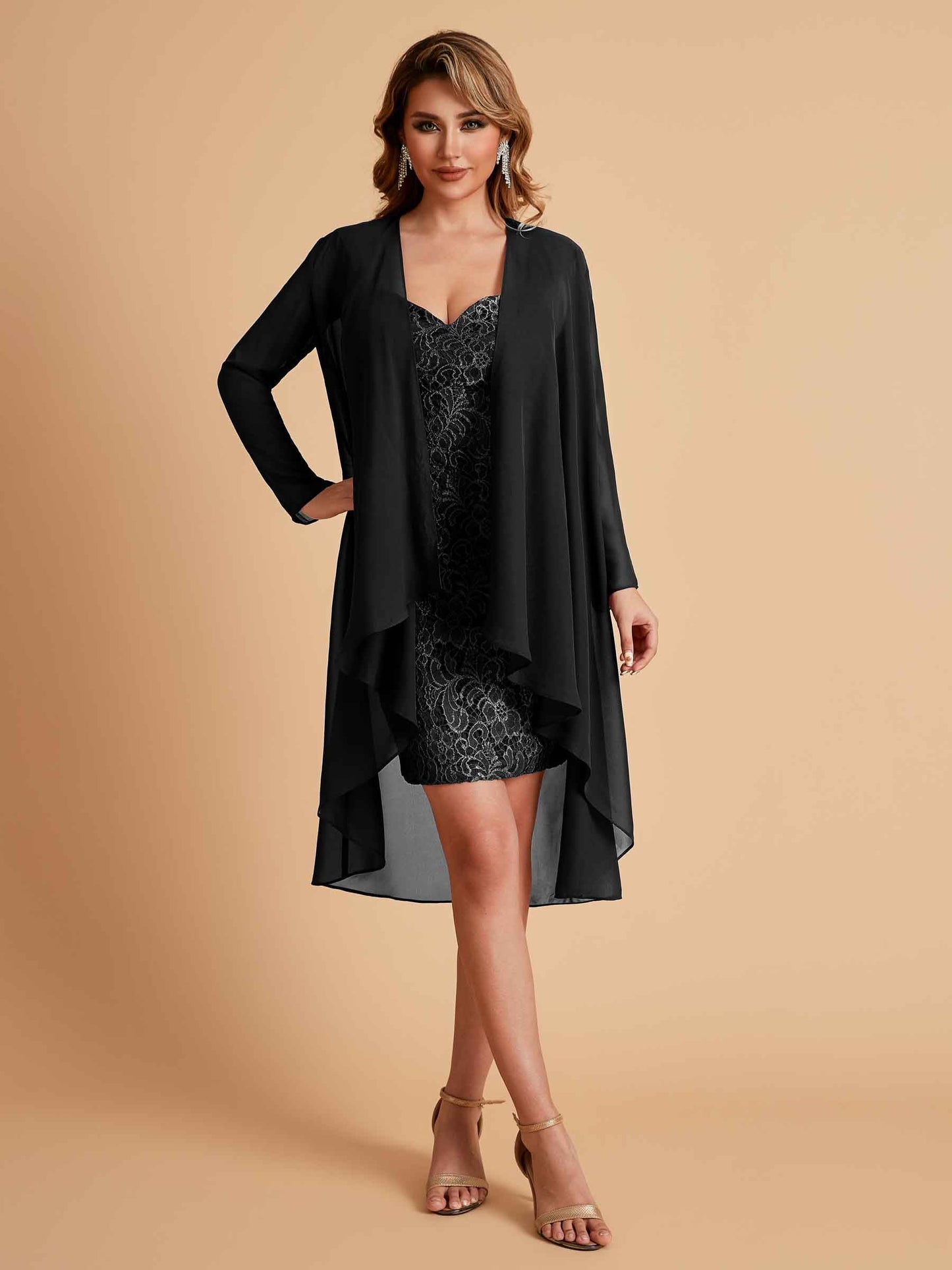 Elegant Column Chiffon Short Sleeveless Mother of the Brides Dresses Online