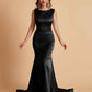 Elegant Satin Sleeveless Pleats Mermaid Bridesmaid Dresses Floor Length