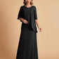 Elegant A-line Chiffon Half Sleeves V-neck Mother of the Brides Dresses Online