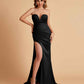 Elegant Satin Sweetheart Mermaid Side Slit Floor Length Bridesmaid Dresses