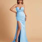 Elegant Satin Sweetheart Mermaid Side Slit Floor Length Bridesmaid Dresses