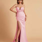 Elegant Satin Sweetheart Mermaid Side Slit Floor Length Bridesmaid Dresses