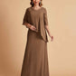 Elegant A-line Chiffon Half Sleeves V-neck Mother of the Brides Dresses Online