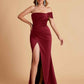 Sexy Satin One Shoulder Pleats Mermaid Bridesmaid Dresses Side Slit Floor Length