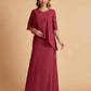 Elegant A-line Chiffon Half Sleeves V-neck Mother of the Brides Dresses Online