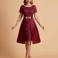 Elegant A-line Short Sleeves Jewel Knee Length Mother of the Brides Dresses