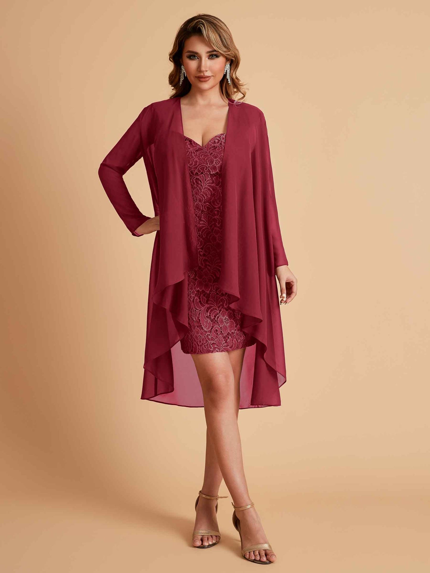 Elegant Column Chiffon Short Sleeveless Mother of the Brides Dresses Online