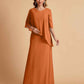 Elegant A-line Chiffon Half Sleeves V-neck Mother of the Brides Dresses Online