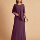 Elegant A-line Chiffon Half Sleeves V-neck Mother of the Brides Dresses Online