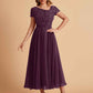 Elegant A-line Chiffon Short Sleeves Mother of the Brides Dresses Online