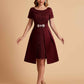 Elegant A-line Short Sleeves Jewel Knee Length Mother of the Brides Dresses