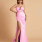 Elegant Satin Sweetheart Mermaid Side Slit Floor Length Bridesmaid Dresses