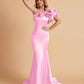 Elegant Satin One Shoulder Pleats Mermaid Bridesmaid Dresses Floor Length