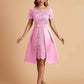 Elegant A-line Short Sleeves Jewel Knee Length Mother of the Brides Dresses