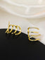 Cubic Zircon Half Hoop Stud Earrings Looks Like 4 Hoop Earrings