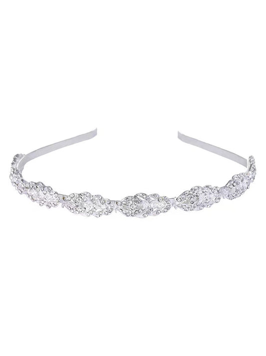Flower Design Rhinestone Crystal Wedding Headband Bridal Headpieces Simple Design Bridal Headband