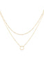 Two-Layered Necklace Pendant Handmade 18K Gold Plated Dainty Gold Choker Long Necklace