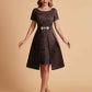 Elegant A-line Short Sleeves Jewel Knee Length Mother of the Brides Dresses