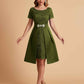 Elegant A-line Short Sleeves Jewel Knee Length Mother of the Brides Dresses