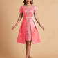 Elegant A-line Short Sleeves Jewel Knee Length Mother of the Brides Dresses