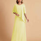 Elegant A-line Chiffon Half Sleeves V-neck Mother of the Brides Dresses Online