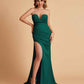 Elegant Satin Sweetheart Mermaid Side Slit Floor Length Bridesmaid Dresses