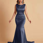 Elegant Satin Sleeveless Pleats Mermaid Bridesmaid Dresses Floor Length