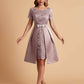 Elegant A-line Short Sleeves Jewel Knee Length Mother of the Brides Dresses