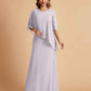 Elegant A-line Chiffon Half Sleeves V-neck Mother of the Brides Dresses Online
