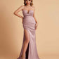 Elegant Satin Sweetheart Mermaid Side Slit Floor Length Bridesmaid Dresses