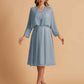 Elegant A-line Chiffon Jewel Short Mother of the Brides Dresses Online