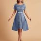 Elegant A-line Short Sleeves Jewel Knee Length Mother of the Brides Dresses