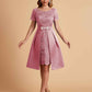 Elegant A-line Short Sleeves Jewel Knee Length Mother of the Brides Dresses