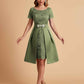 Elegant A-line Short Sleeves Jewel Knee Length Mother of the Brides Dresses