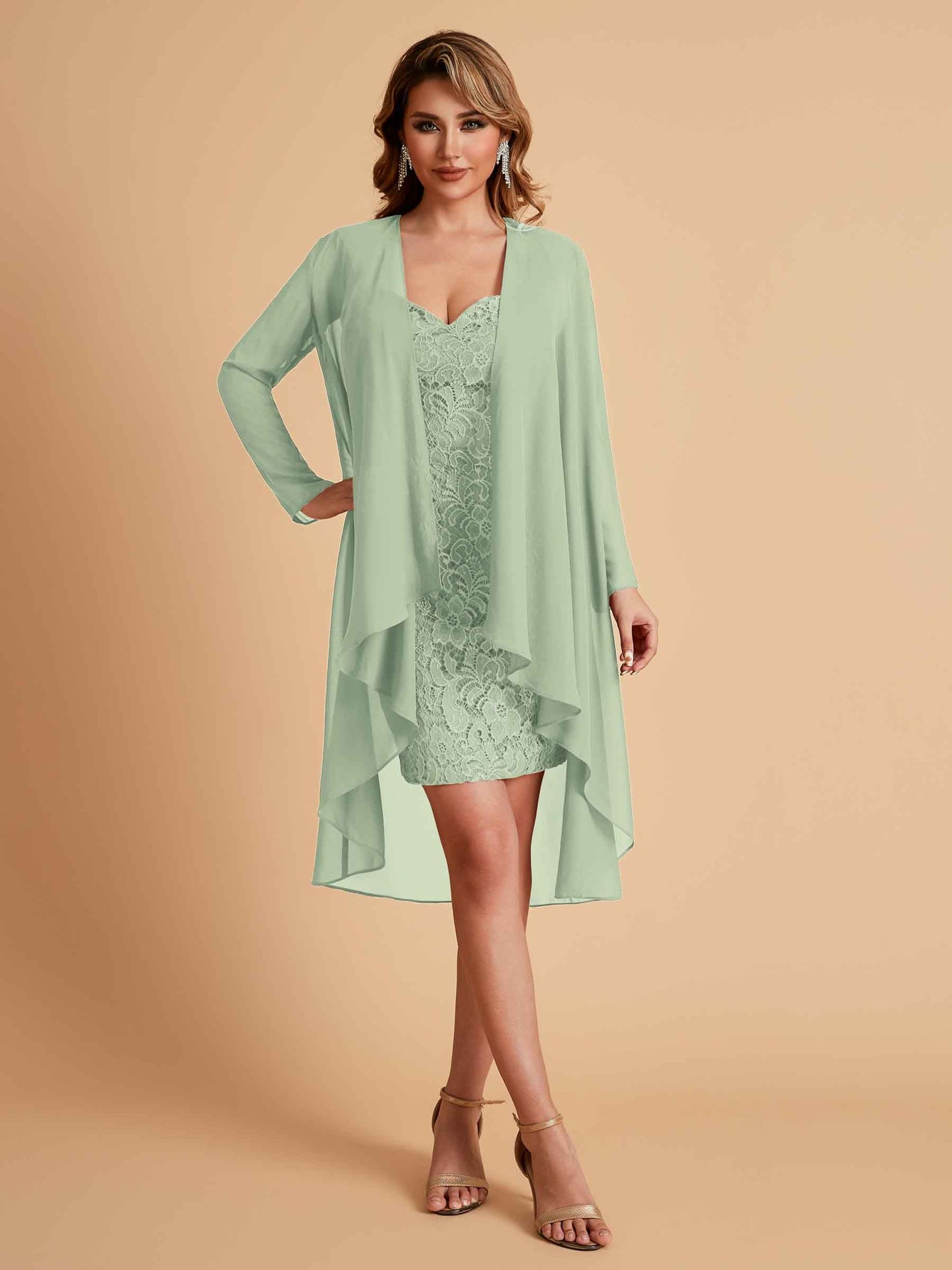 Elegant Column Chiffon Short Sleeveless Mother of the Brides Dresses Online