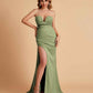 Elegant Satin Sweetheart Mermaid Side Slit Floor Length Bridesmaid Dresses