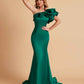 Elegant Satin One Shoulder Pleats Mermaid Bridesmaid Dresses Floor Length