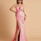 Elegant Satin Sweetheart Mermaid Side Slit Floor Length Bridesmaid Dresses