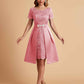 Elegant A-line Short Sleeves Jewel Knee Length Mother of the Brides Dresses