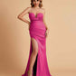 Elegant Satin Sweetheart Mermaid Side Slit Floor Length Bridesmaid Dresses