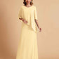Elegant A-line Chiffon Half Sleeves V-neck Mother of the Brides Dresses Online