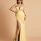 Elegant Satin Sweetheart Mermaid Side Slit Floor Length Bridesmaid Dresses
