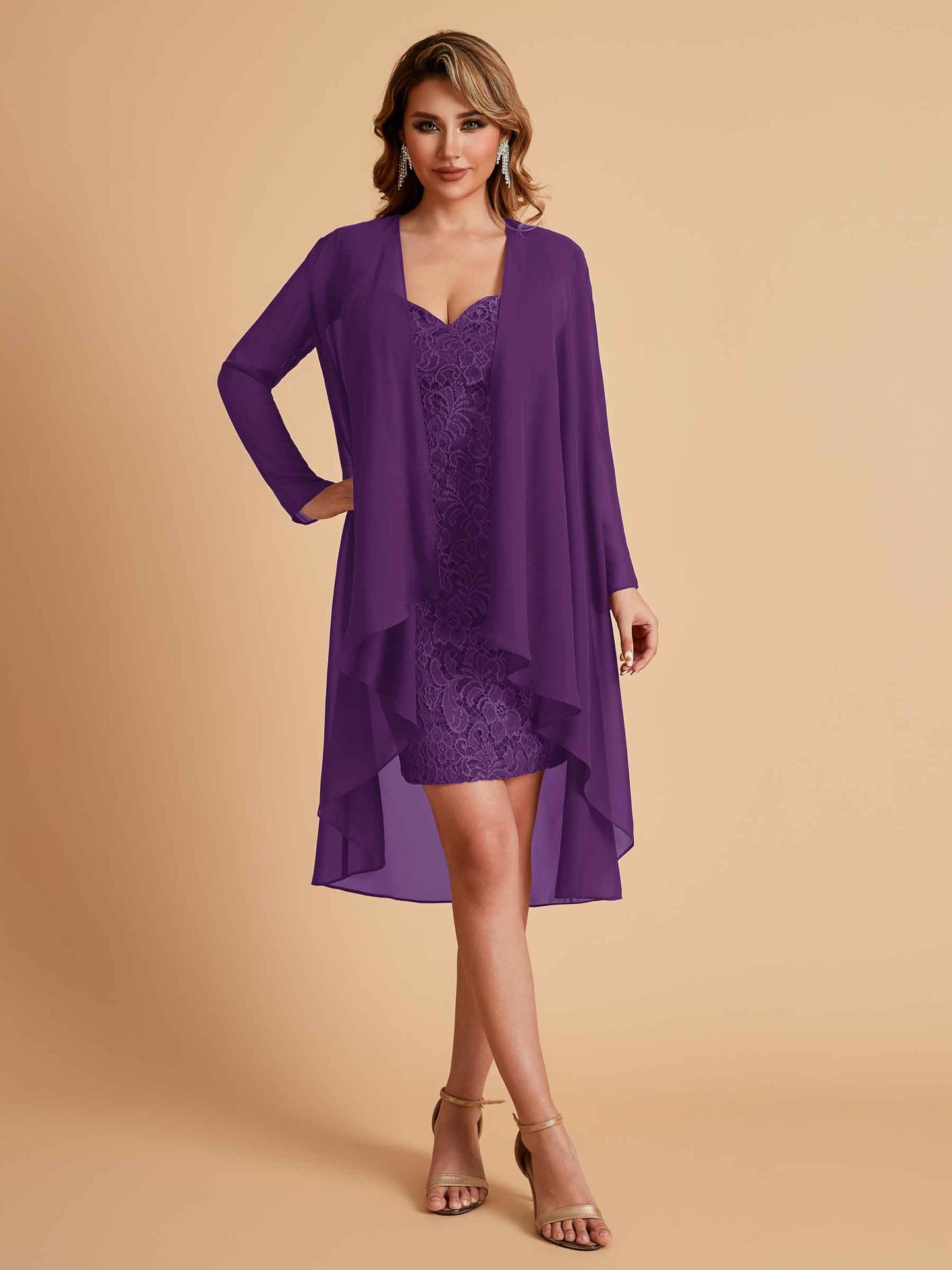 Elegant Column Chiffon Short Sleeveless Mother of the Brides Dresses Online