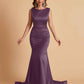 Elegant Satin Sleeveless Pleats Mermaid Bridesmaid Dresses Floor Length