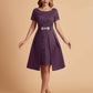 Elegant A-line Short Sleeves Jewel Knee Length Mother of the Brides Dresses