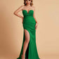 Elegant Satin Sweetheart Mermaid Side Slit Floor Length Bridesmaid Dresses