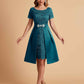 Elegant A-line Short Sleeves Jewel Knee Length Mother of the Brides Dresses