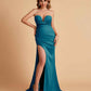 Elegant Satin Sweetheart Mermaid Side Slit Floor Length Bridesmaid Dresses