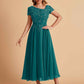 Elegant A-line Chiffon Short Sleeves Mother of the Brides Dresses Online