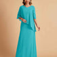 Elegant A-line Chiffon Half Sleeves V-neck Mother of the Brides Dresses Online